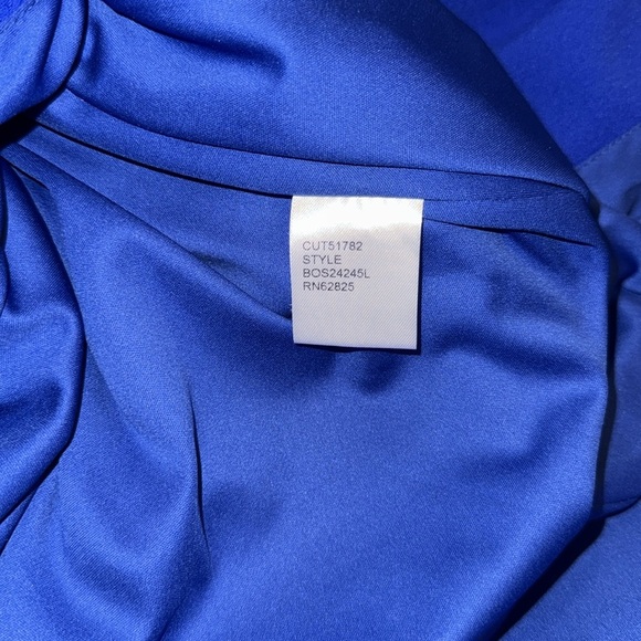 NWOT Tadashi Shoji BOS24245L - Cap Sleeve Ruffle Detail Dress Royal blue sz S - Picture 8 of 10